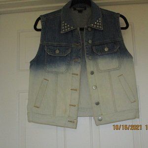 Women's Sleeveless Denim Tie Dye Vest